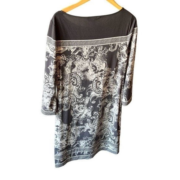 Bcbgmaxazria Gray Ombre Floral Paisley Long Sleeved Sheath Dress - Women | Color - Picture 3 of 5